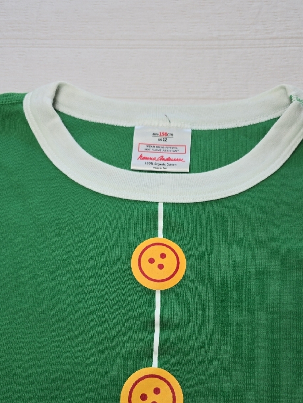 Kids Green Elf Pajama Set with Yellow Accents - Picture 9 of 16